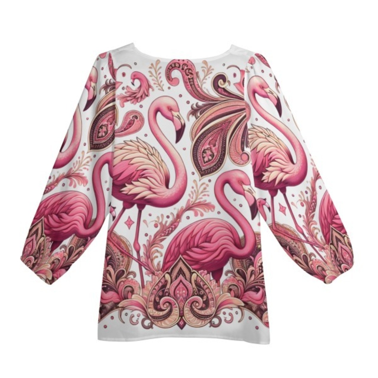 Women's Long-Sleeve Chiffon Blouse Paisley 4449