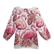 Women's Long-Sleeve Chiffon Blouse Paisley 4449