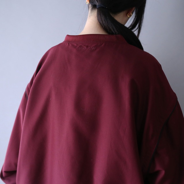 sleeve zip docking design  XXL over silhouette pullover