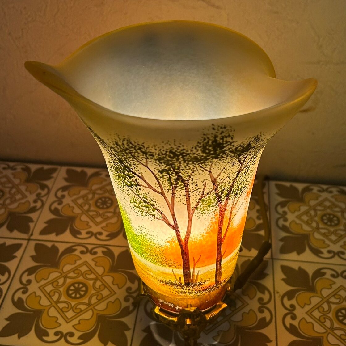 証明書】ドームナンシー 卓上照明 アンテルカレール 被せガラス 高さ  