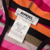 フランス製 SONIA RYKIEL ソニアリキエル ボーダー フード 半袖 ワンピース M/マルチ レディース