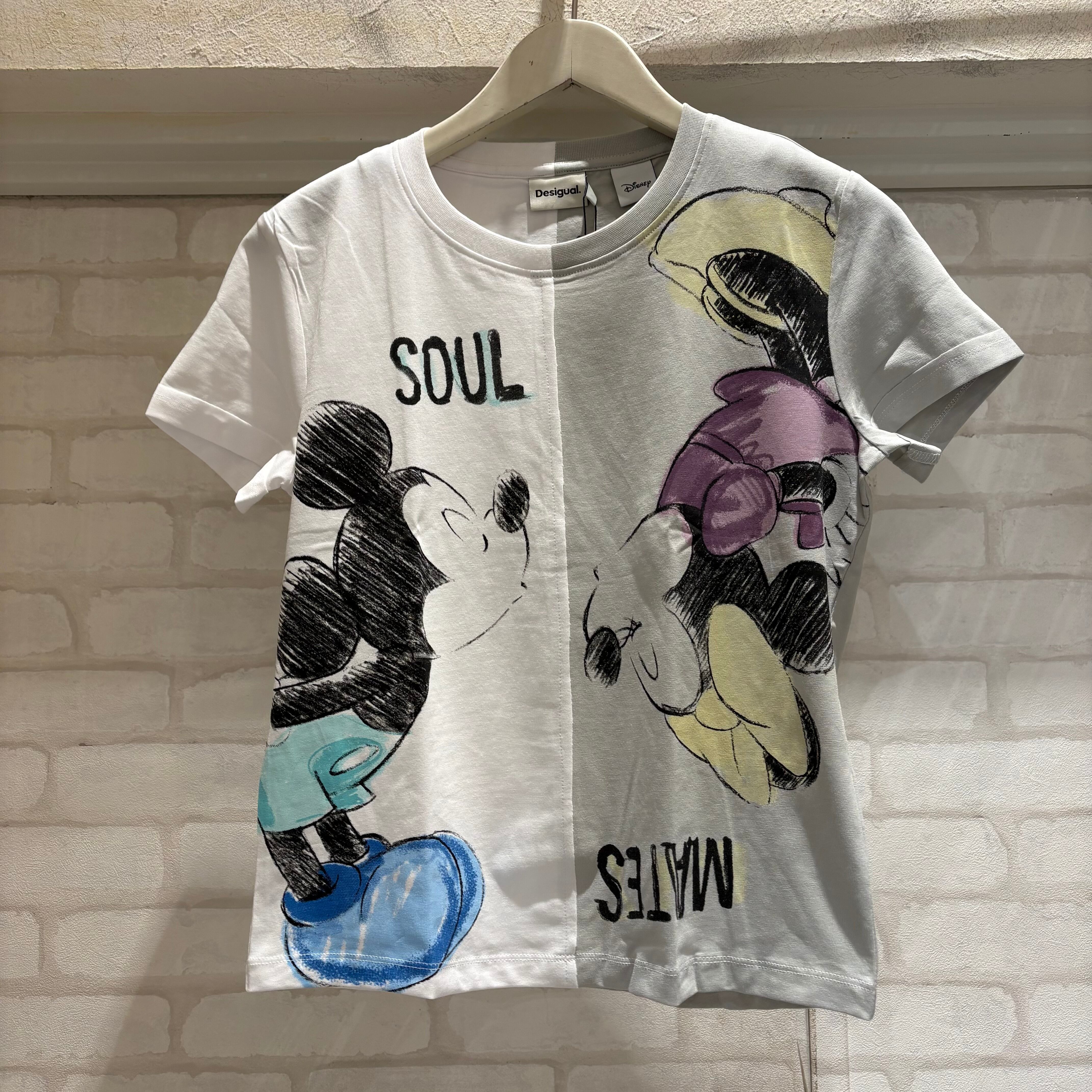 キッズ服(100cm~) 【新品】デニムダンガリー ミッキーTシャツ 100cm