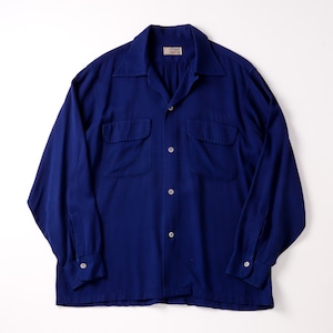 【極美品】50s special Vintage rayon shirt navy special condition made in USA about 16H "ARROW" / 50年代 スペシャル ヴィンテージ レーヨン シャツ サイズ16H 実寸L アメリカ製 ネイビー 極上生地 ミントコンディション