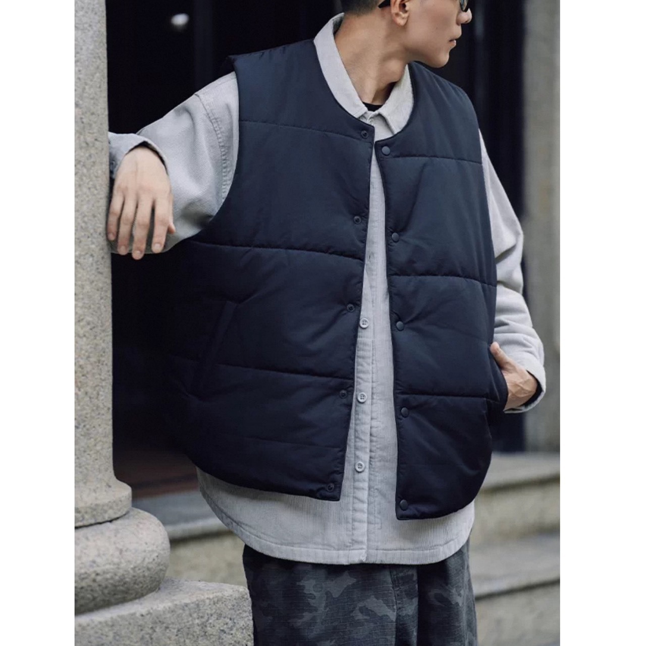 Padded snap button vest 1535 - 3