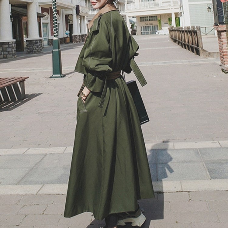 ロング丈トレンチコートAラインシルエット 00126