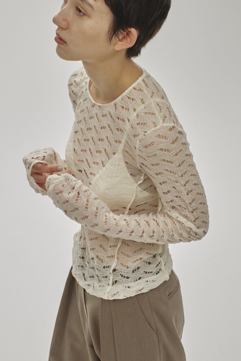 TODAYFUL Jacquard Long T-shirts ジャガードロングTシャツ Ecru 