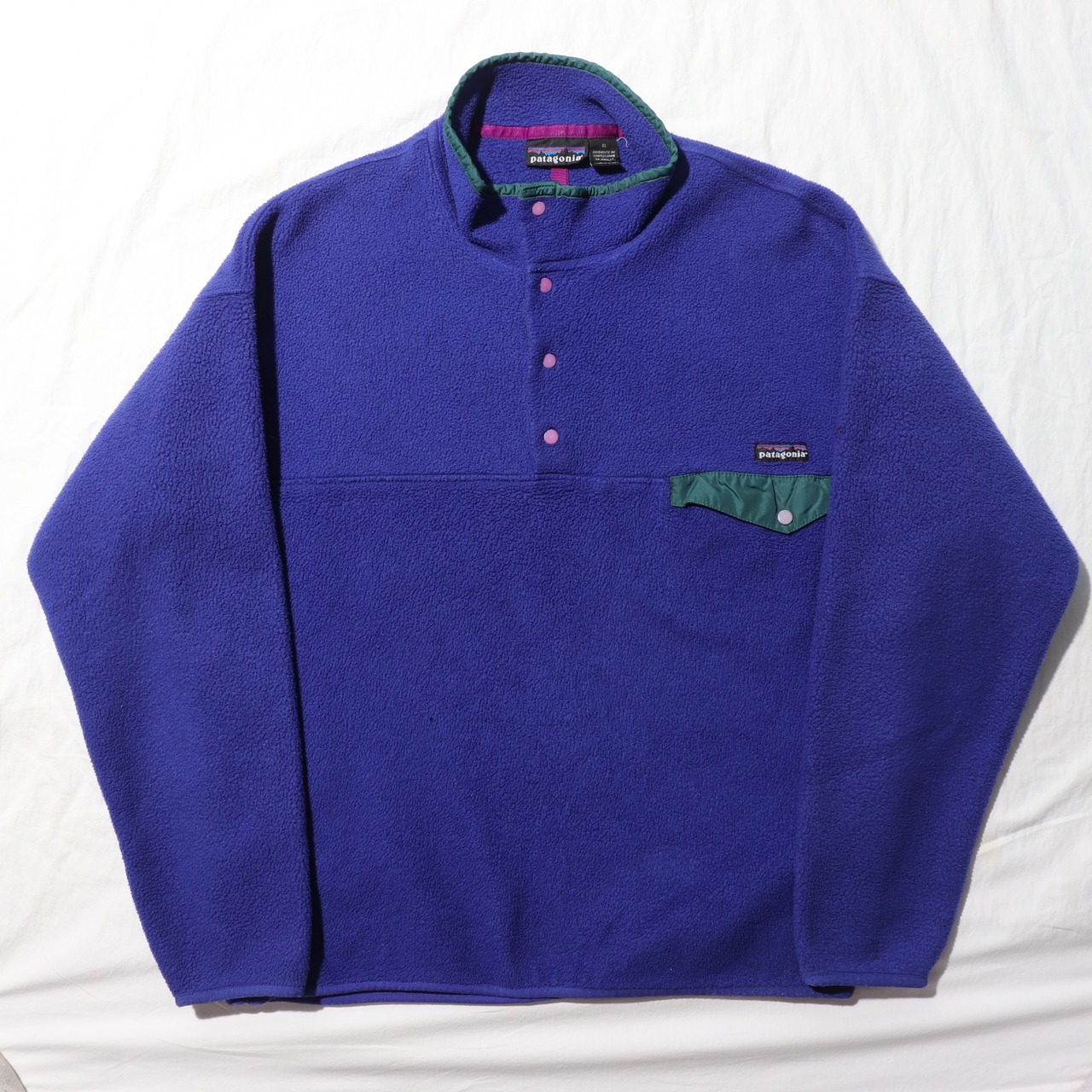 美品 XL 雪無し 94年 青紫 シンチラスナップT Patagonia パタゴニア Snap-T フリース