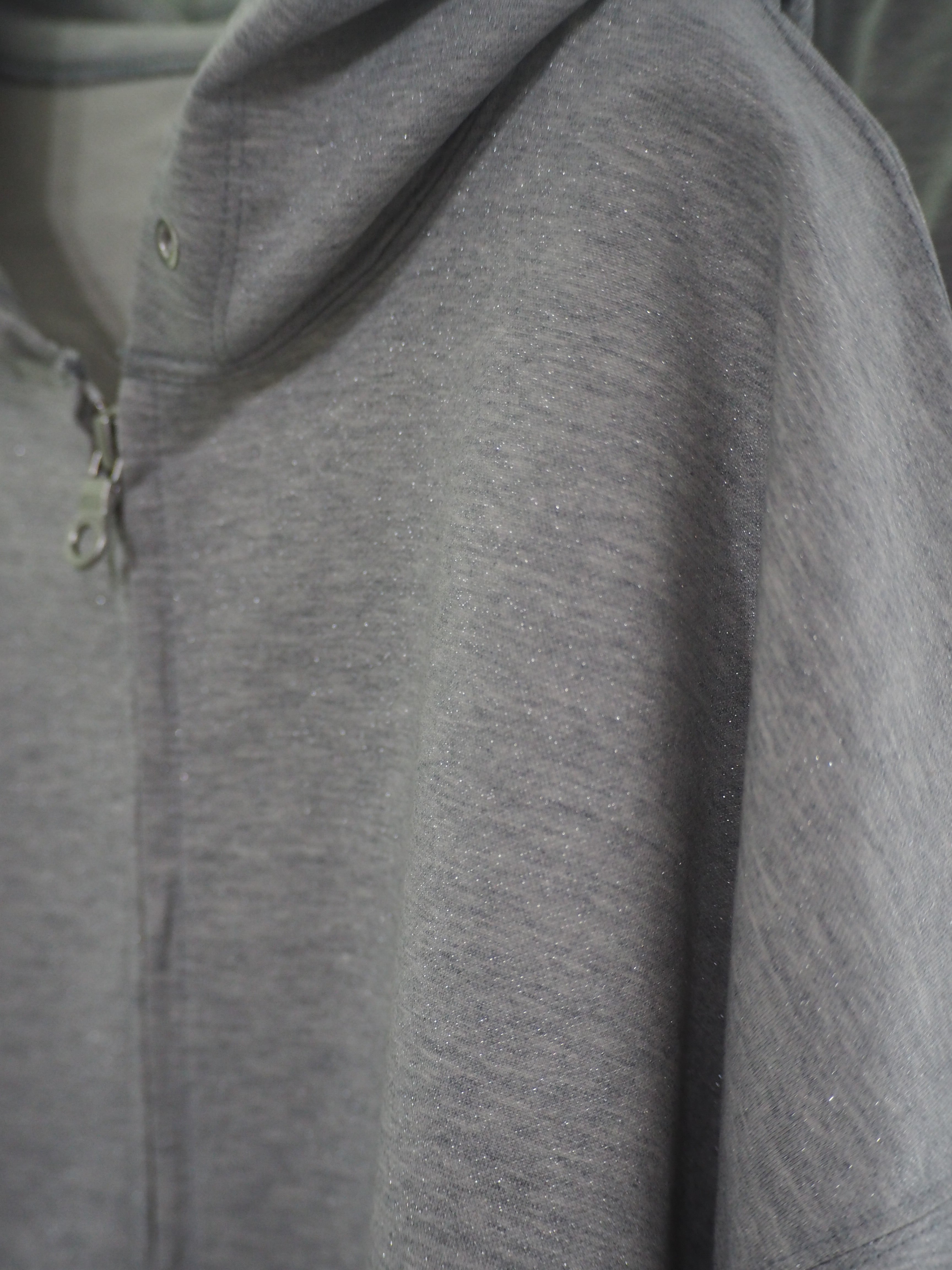 KANEMASA PHIL. 36G Glittery Zip Hoodie(GREY(Mist Grey) | novastore