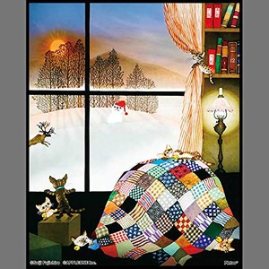 【在庫処分】80ピース ジグソーパズル 藤城清治 冬麗 竈猫 【光彩パズル】