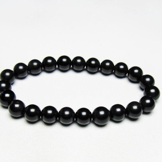 ブラックシリカ ブレスレット 8mm 一点物 メール便可 [M便 1/10] 111-39472