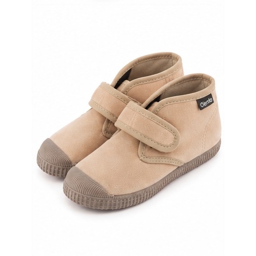 cienta(シエンタ)/ ハイカットベルクロシューズ / Velour ×CRUDO (ベージュ)/ 12.5〜19cm