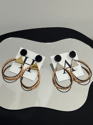 braided leather loop beige black