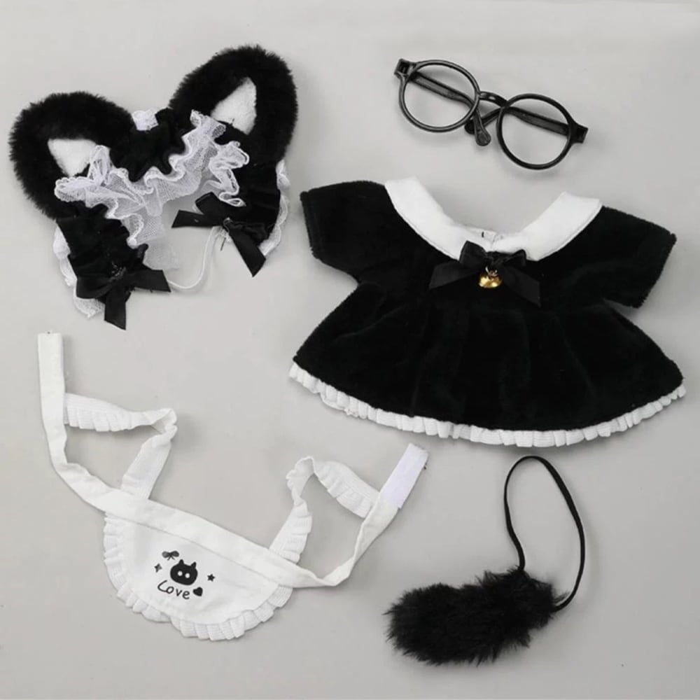 推し活アイテム 撮影用アイテム 20cm 30cm ぬい服 ねこ耳 しっぽ 眼鏡
