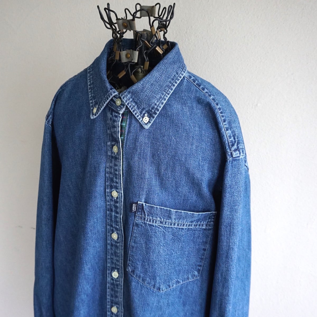 1990's [LAUREN JEANS CO.] L/S ボタンダウンデニムシャツ