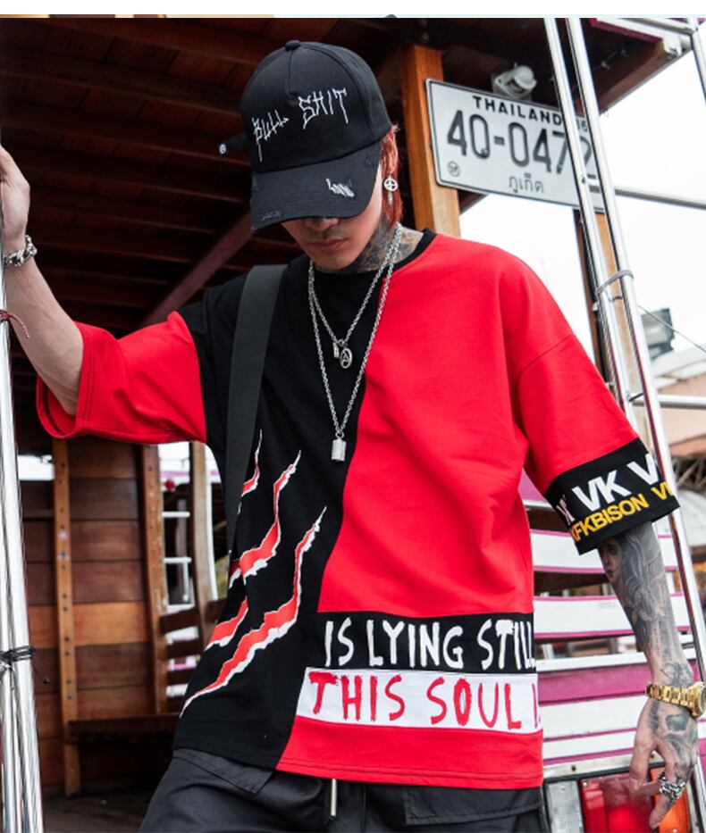 全2色 Tシャツ カットソー プリント カジュアル ストリート 