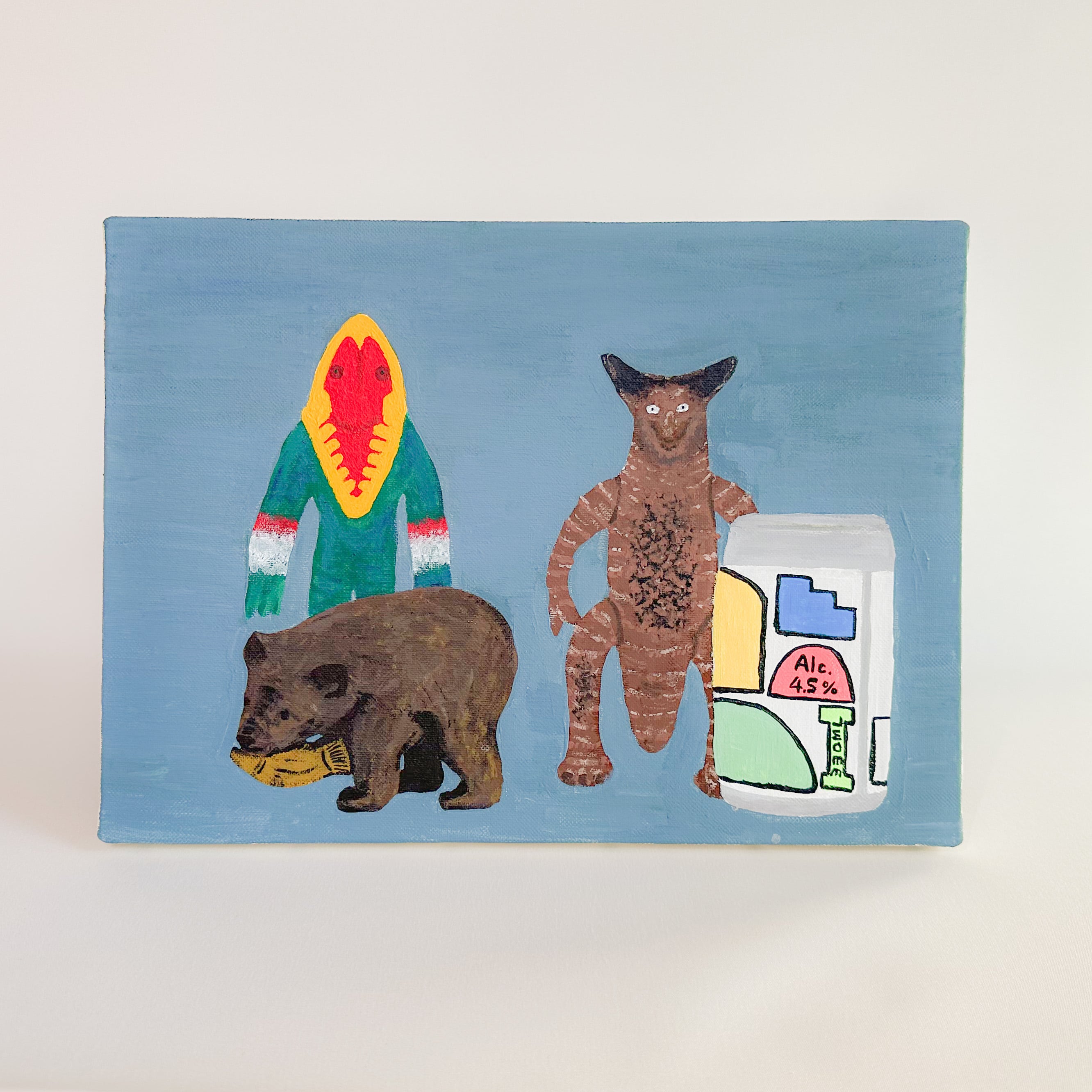 怪獣・熊・ビールの絵 | monomolt