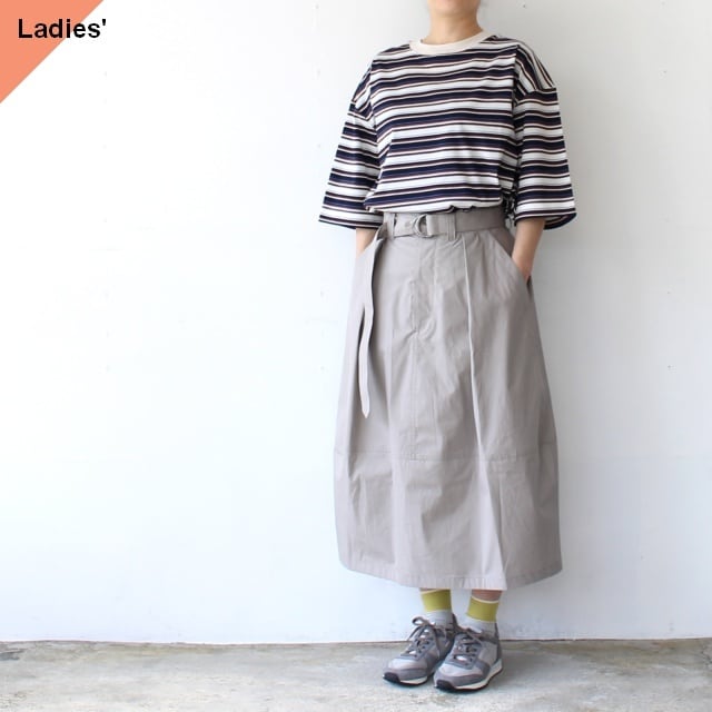 HAVERSACK ベルテッドコクーンスカート C/S-Typewriter Belted Cocoon Skirt (Gray Beige)