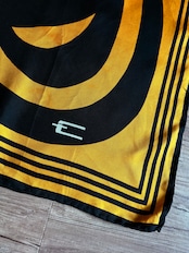 yellow & black abstract silk scarf-5152-8