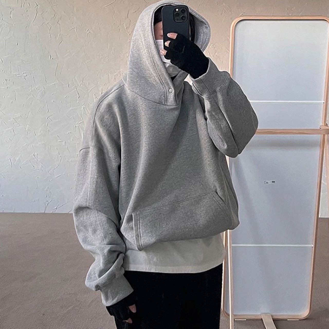 ビッグシルエット ドロップショルダー フーディー プルオーバー　1001