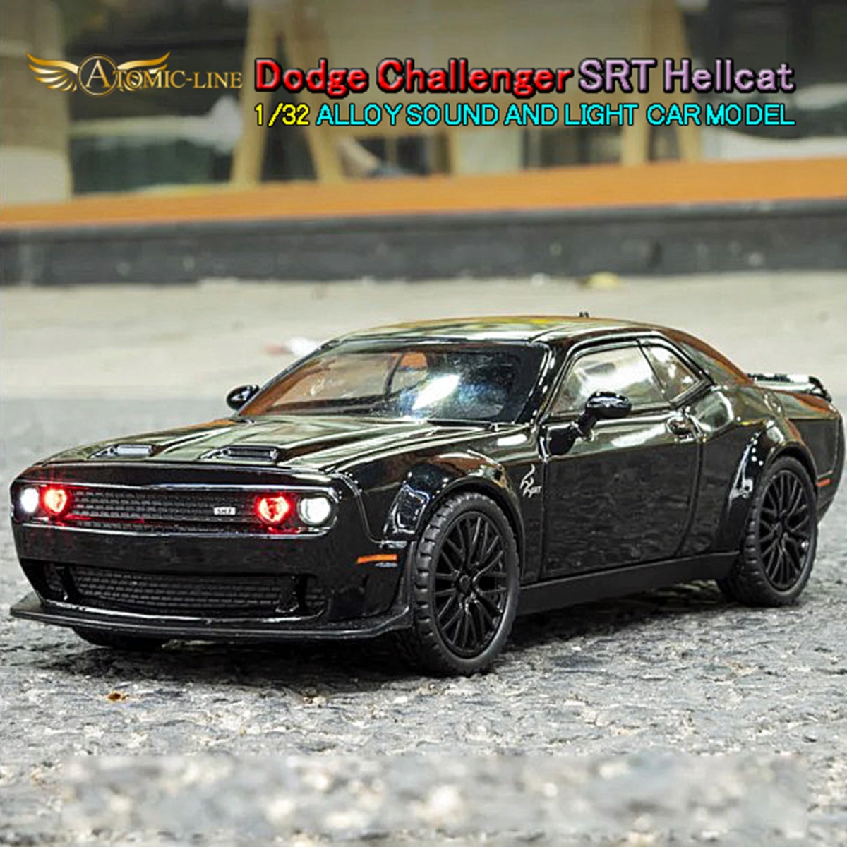ダッジ チャレンジャー SRT ヘルキャット 1/32 ミニカー 全3色 ライト 