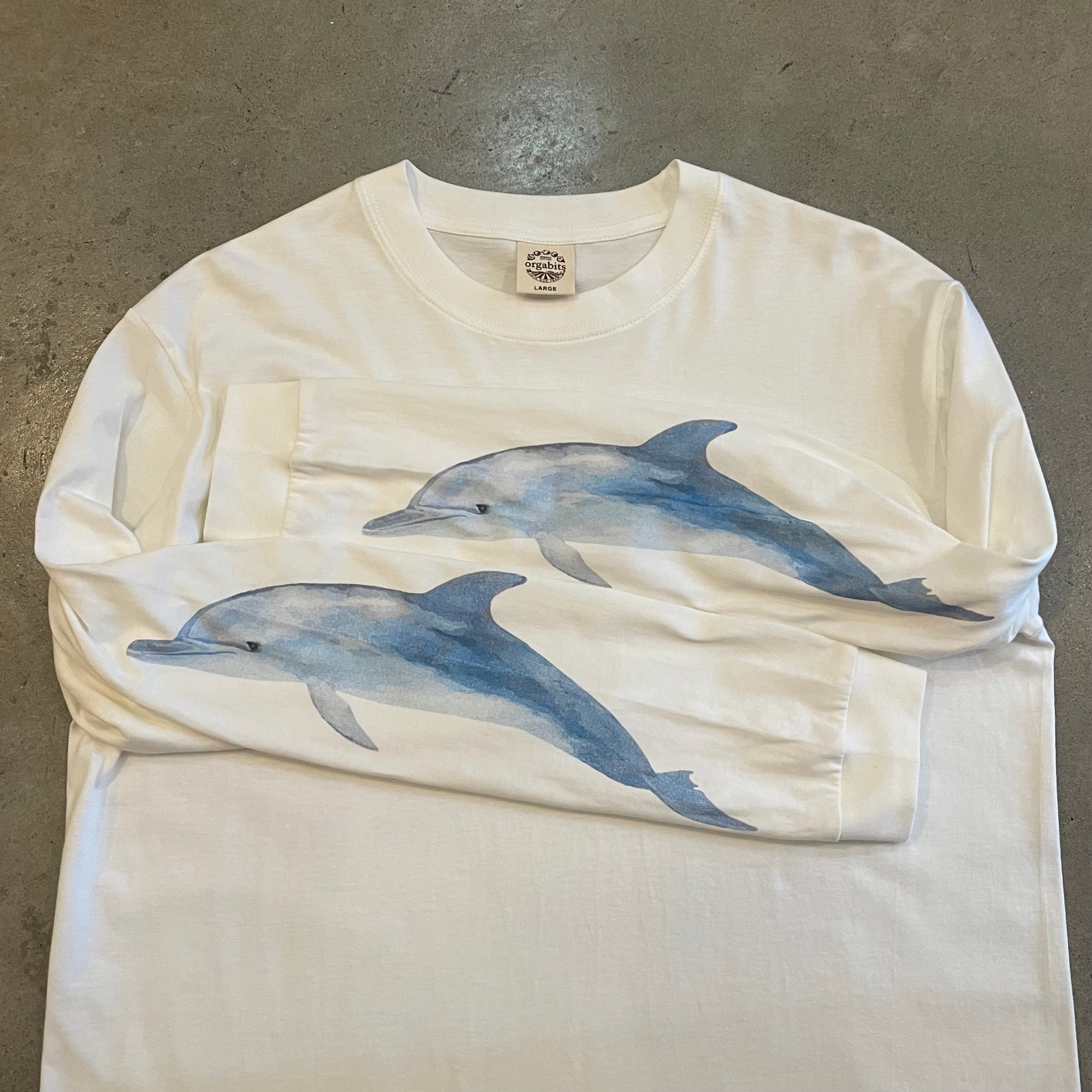 袖イルカのlong sleeve tee | 川