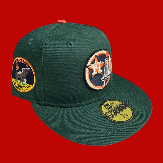 Houston Astros Apollo 11 New Era 59Fifty Fitted / Dark Green (Orange Brim)