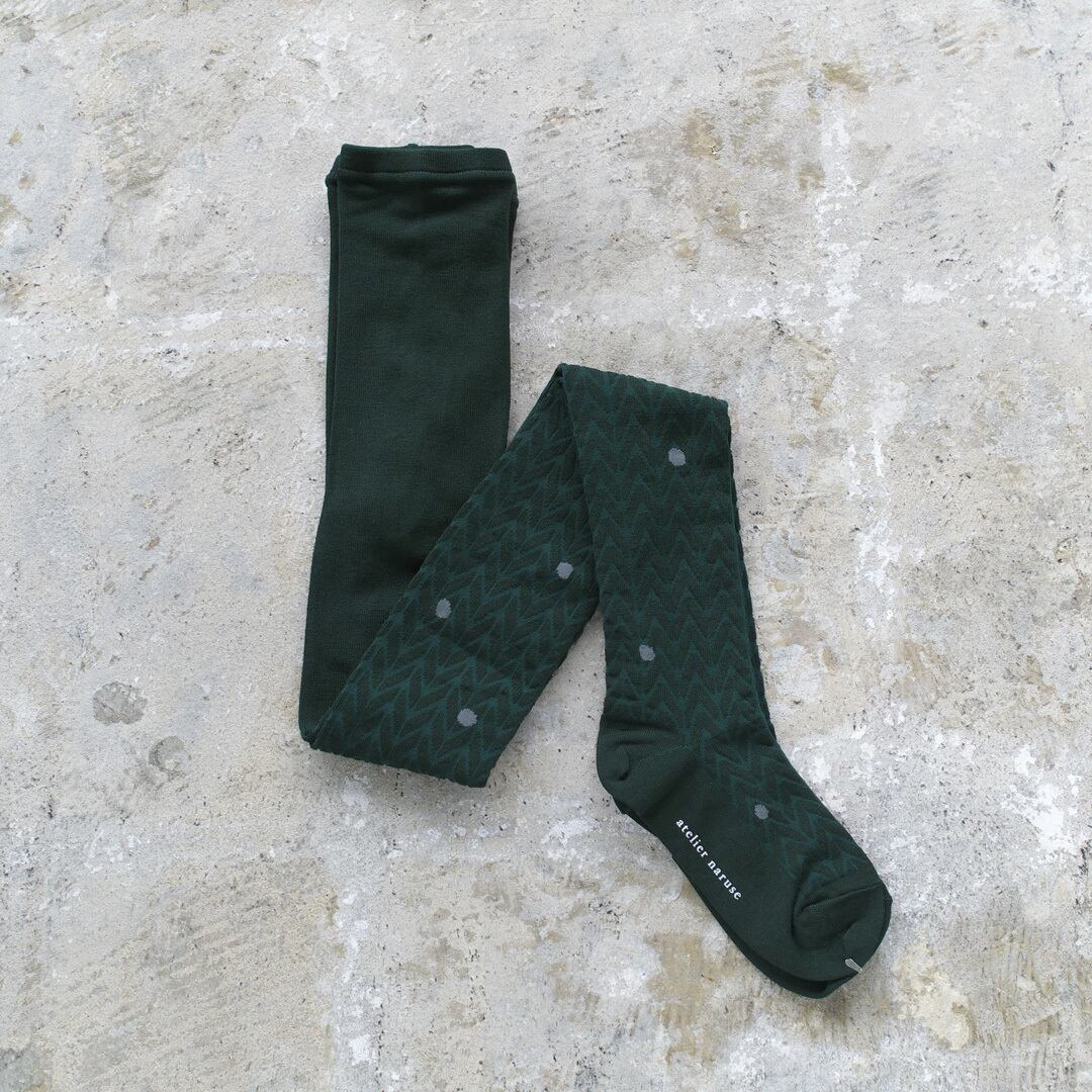 atelier naruse アトリエナルセ 【MODEL】コットン dot x herringbone タイツ