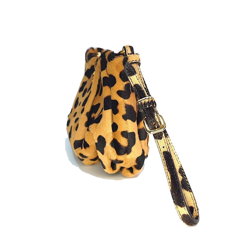 PRADA プラダ ハラコ ポーチ バッグ レオパード ヒョウ柄 1N1422 美品