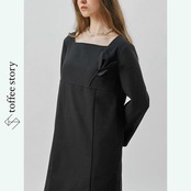 黒に咲く影花の余白：スクエアワンピース《XU0272》