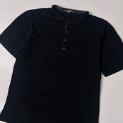 allegri アレグリ シャドーボーダー 半袖ポロシャツ 48(L)/ブラック/薄手