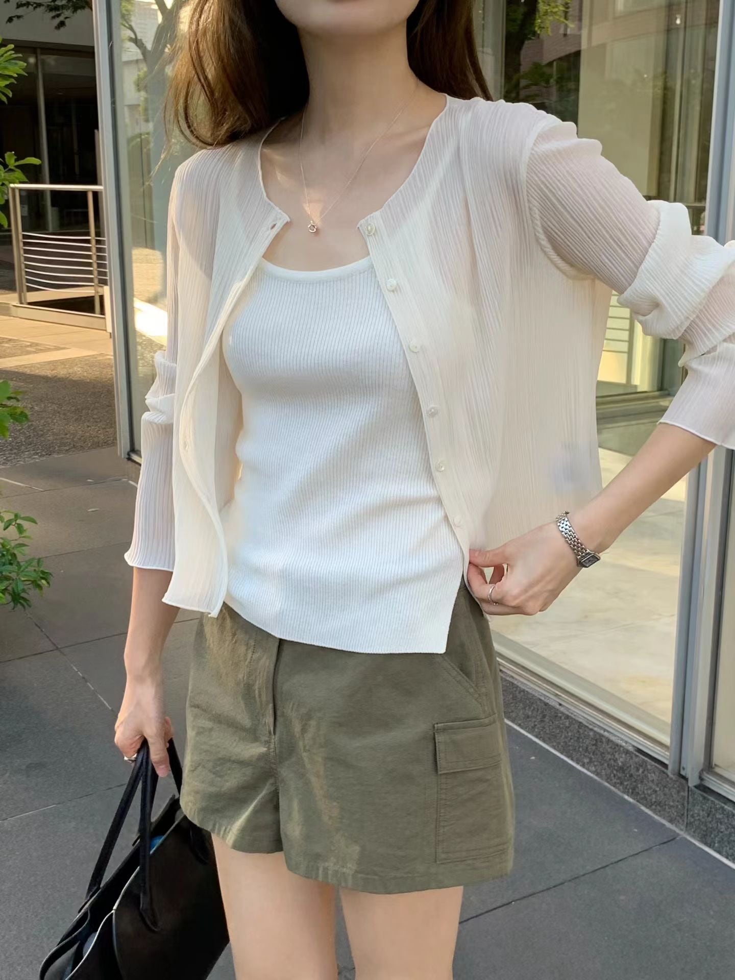 (予約) ounce / Roe Pleats cardigan