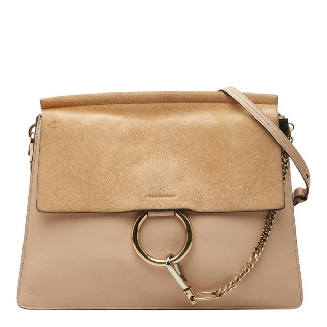 クロエ フェイ 斜め掛け ショルダーバッグ ピンク ベージュ レザー スウェード レディース Chloe 【中古】