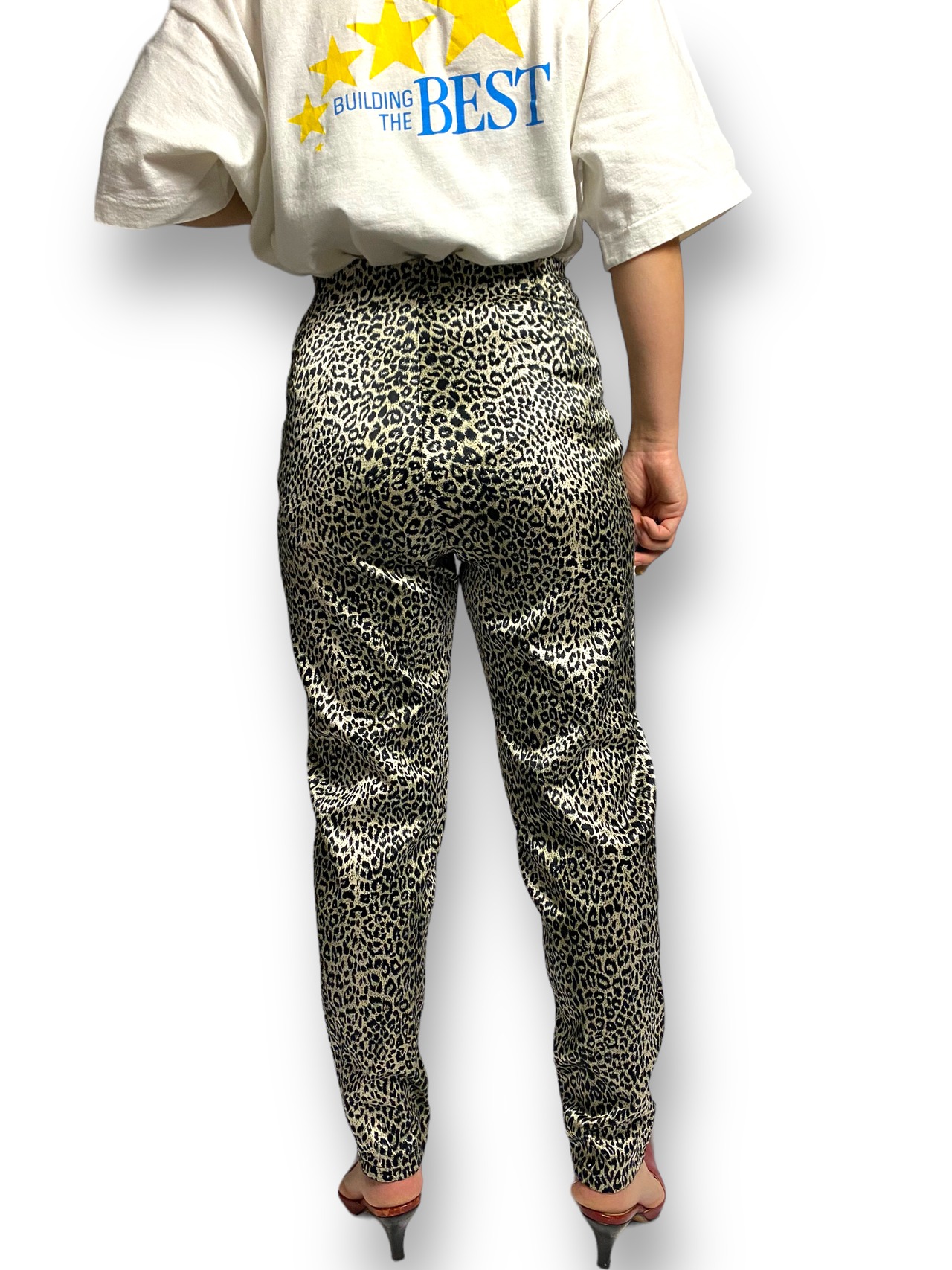 Leopard pattern tapered pants