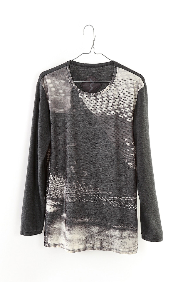 ［MEN'S］INKJET LONG SLEEVE［WOOL］T-shirt 521W97 CHARCOALGRAY