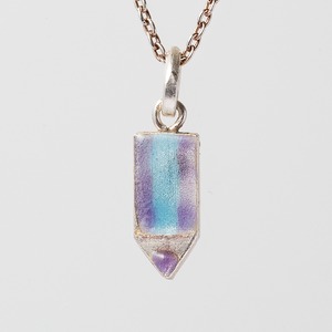 PENCIL   grape & cyan   - necklace -