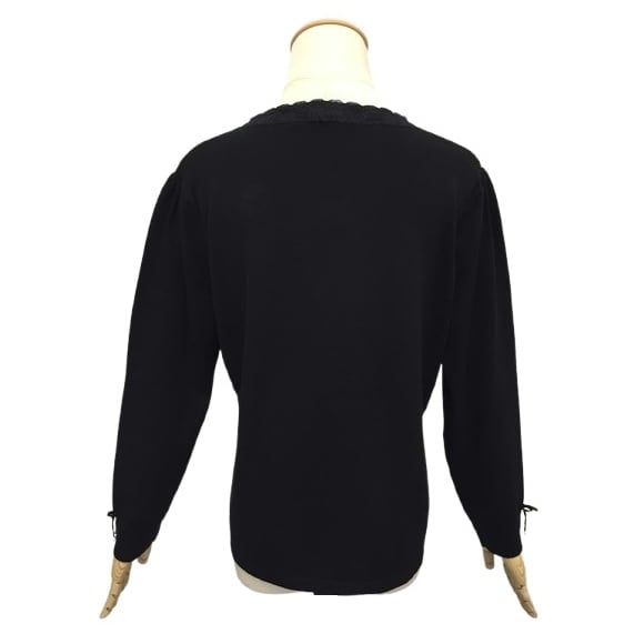 スーパービューティー セーター ベロア グレンチェック柄 胸元レース