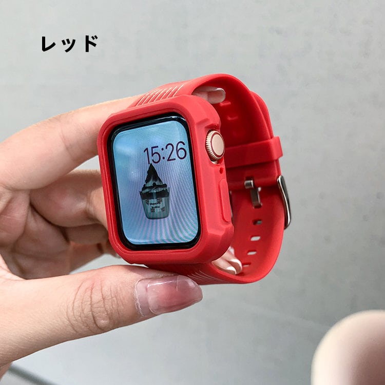 アップルウォッチ バンド  Apple Watch 42mm 44mm 赤