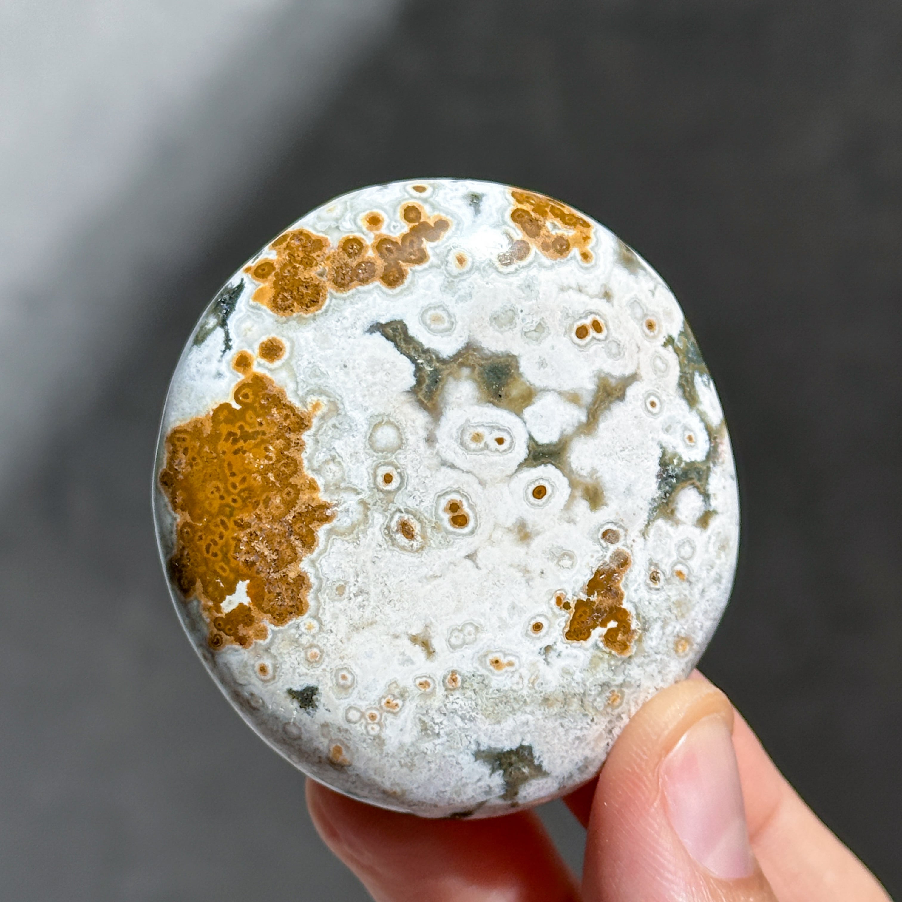 オーシャンジャスパー パームストーン35◇ Ocean Jasper ◇天然石