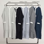 【m.n】長袖裾ギャザー切替シャツワンピース