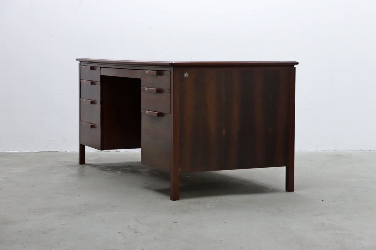 ヴィンテージ ローズウッド 両袖デスク 机 書斎 PC オフィス 北欧