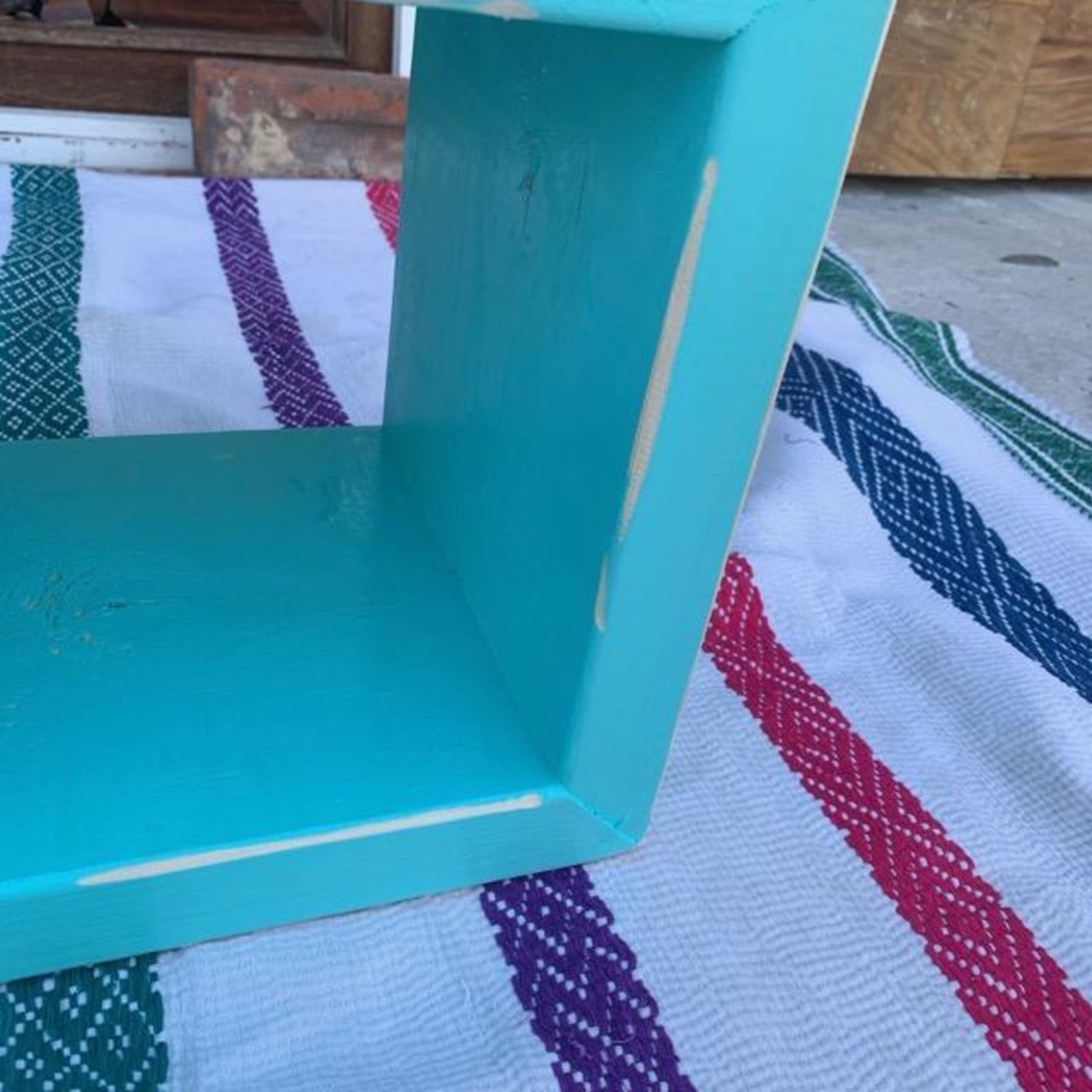 TOPANGA Furniture　カラフルウッドボックス　Sサイズ/ターコイズブルー