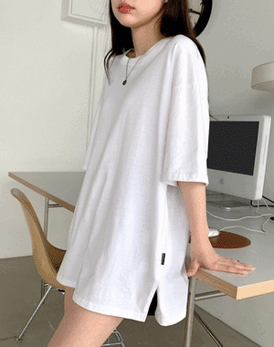 1+1★【muahmuah】layered half sleeve t-shirt - 2COLOR