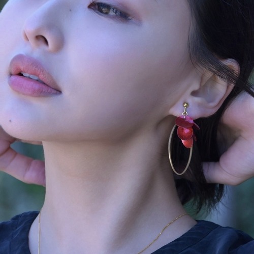 Shell earrings / whoop: シェルイヤリング /楕円フープ