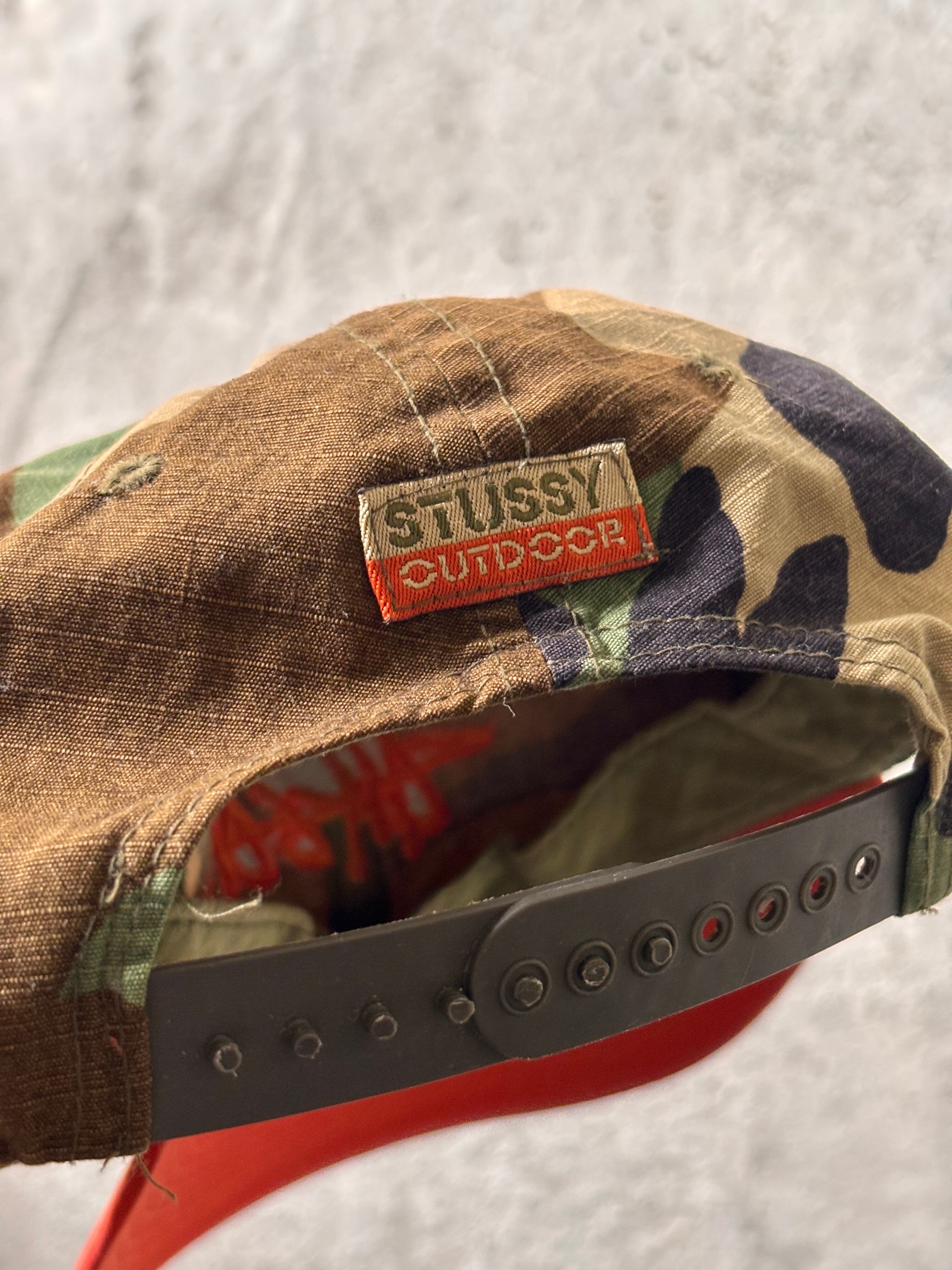 90s OLD STUSSY/STUSSY OUTDOOR/Camouflage Snapback Cap/USA製/紺タグ
