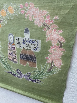 お雛様タペストリー　草木染め