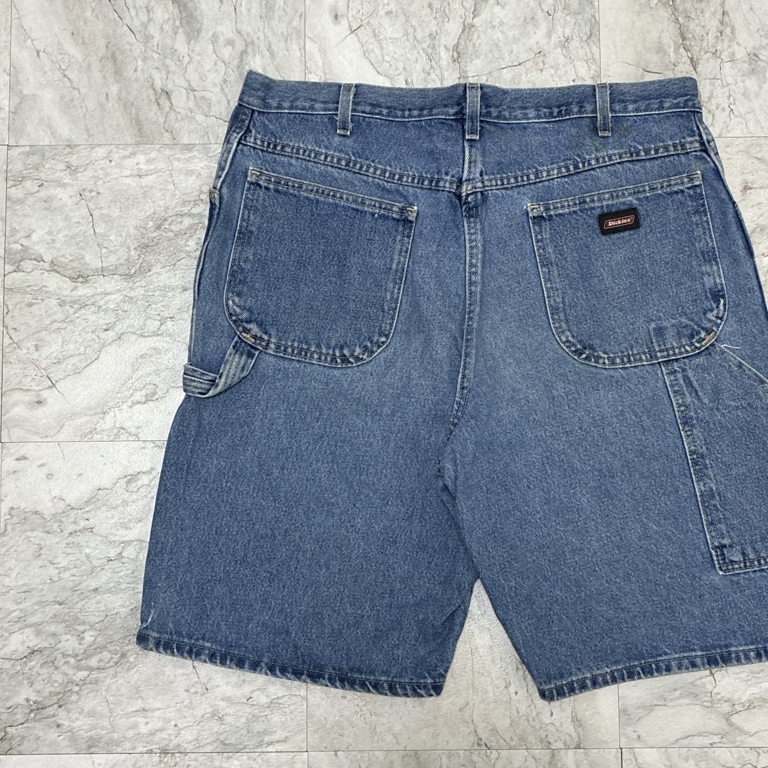 90s USA製 SOLO SEMORE デニムショーツ 34 濃紺 バギーショーツ ワイド