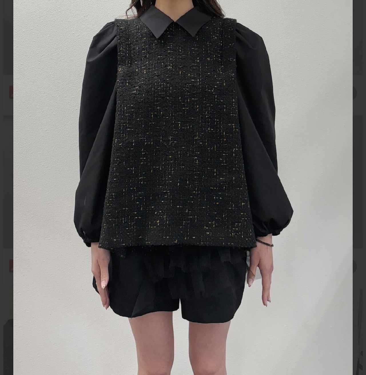 ヴェロフォンナ Re.Verofonna　衿付ツイードドッキングBL