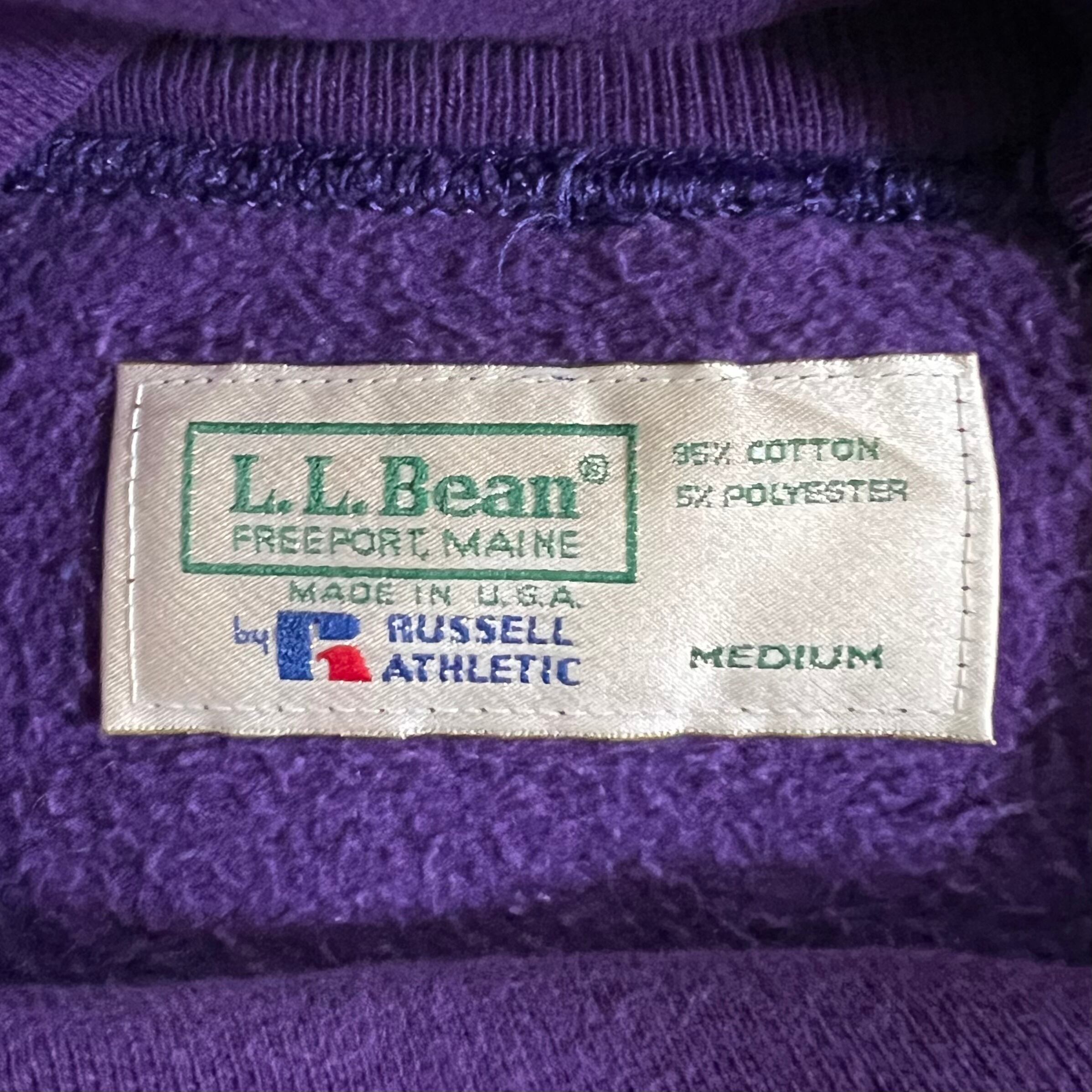 90s USA製 L.L.Bean × RUSSELL 前V ハイネック スウェットシャツ