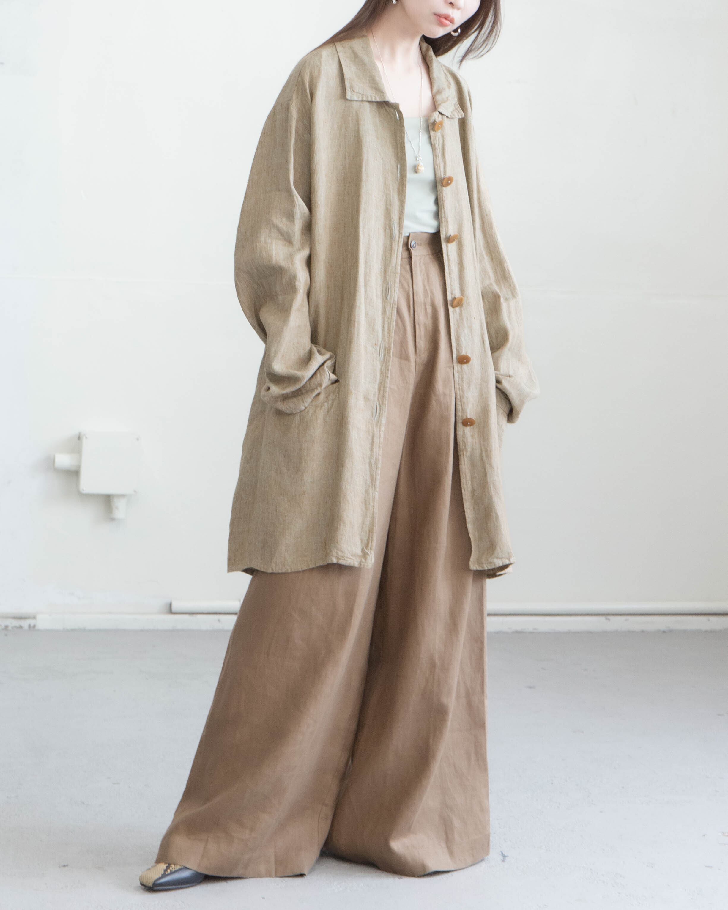 2000s wide leg tucked linen trousers | LUIK FINN
