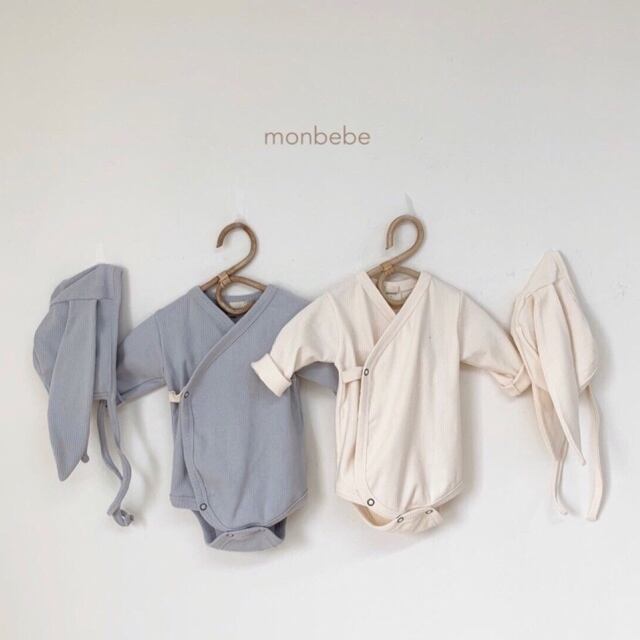 MONBEBE ロンパース ボンネット セット monbebe ロンパース waffle